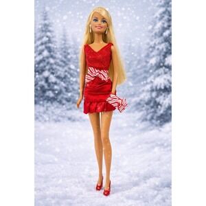Holiday Scene Barbie Doll Special Edition 2008 Christmas Peppermint Mattel